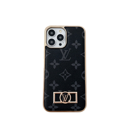MONOGRAM CANVAS LEATHER PREMIUM ELECTROPLATING FOR IPHONE