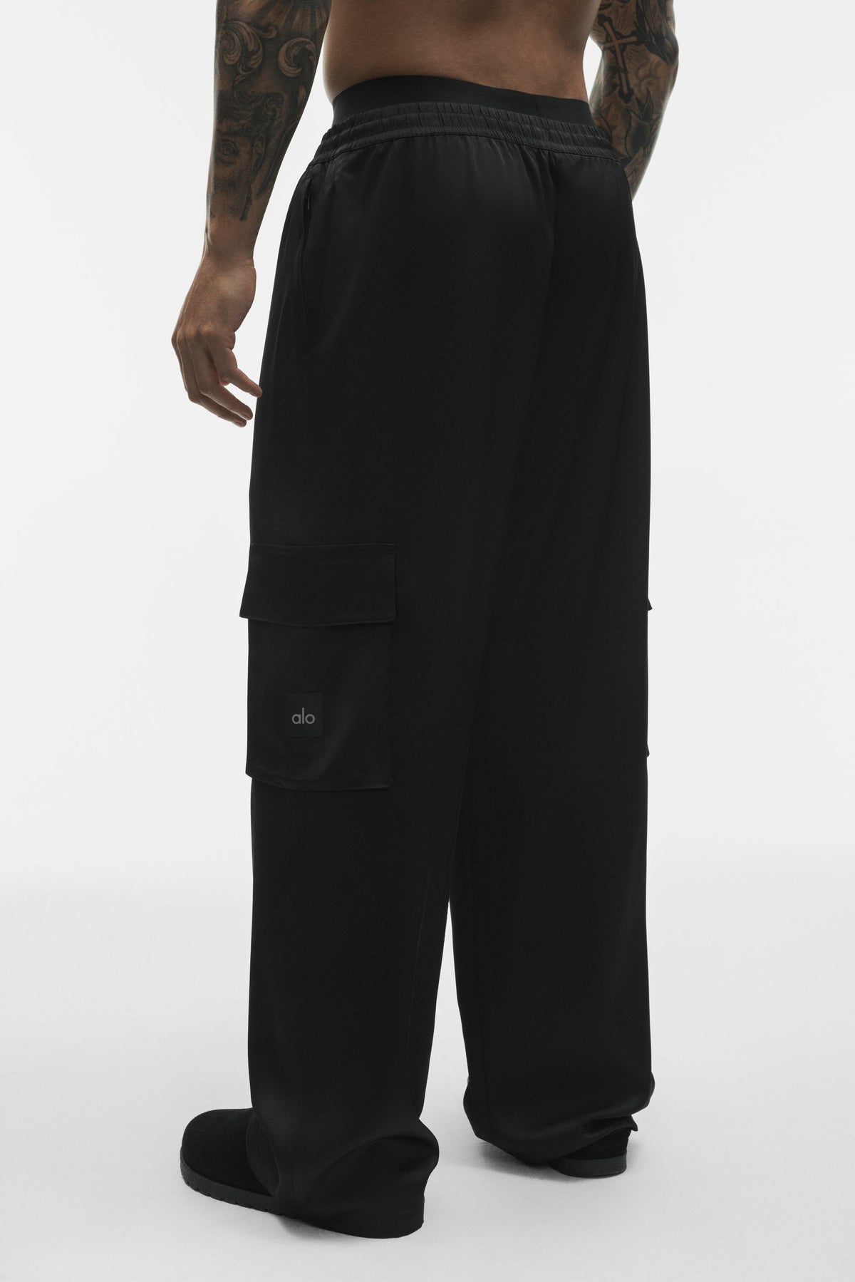 Satin Horizon Straight Leg Cargo Pant - Black