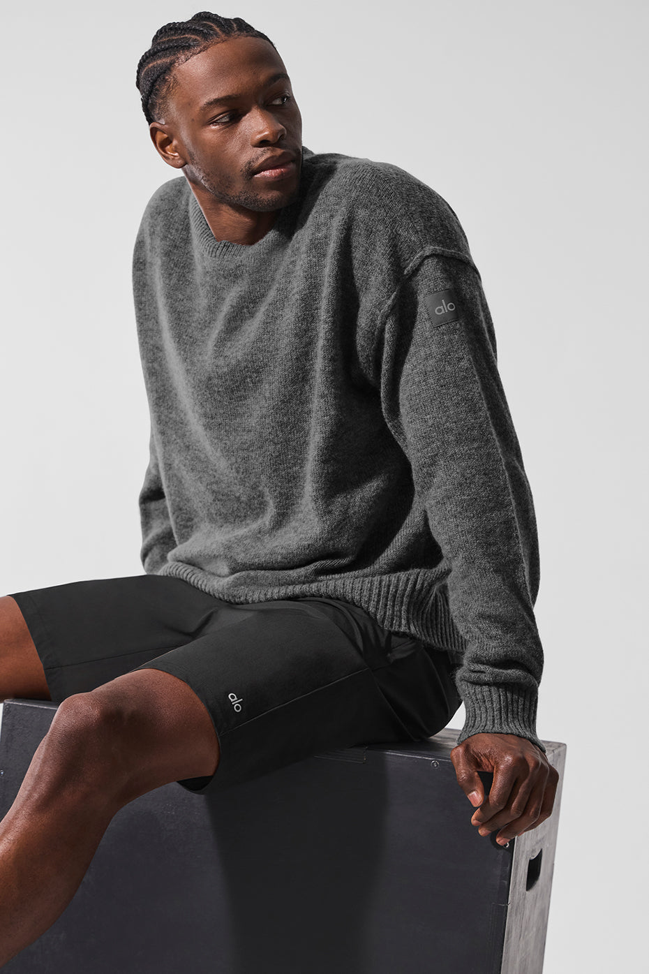 Unisex Wool Cashmere New Class Crewneck Sweater - Platinum Grey