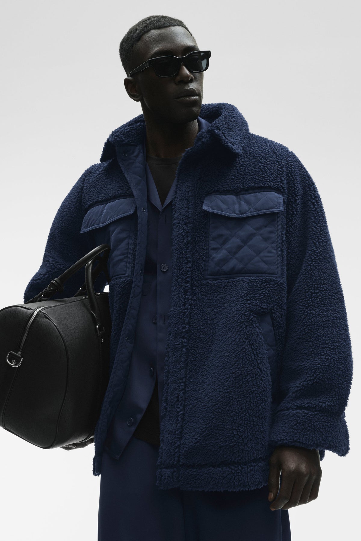 Sherpa Edge Shacket - Navy