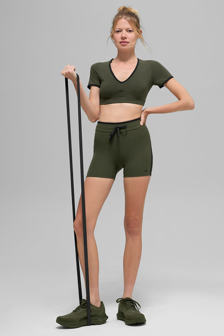 Airbrush Race Pace Short Sleeve - Green Olive/Black