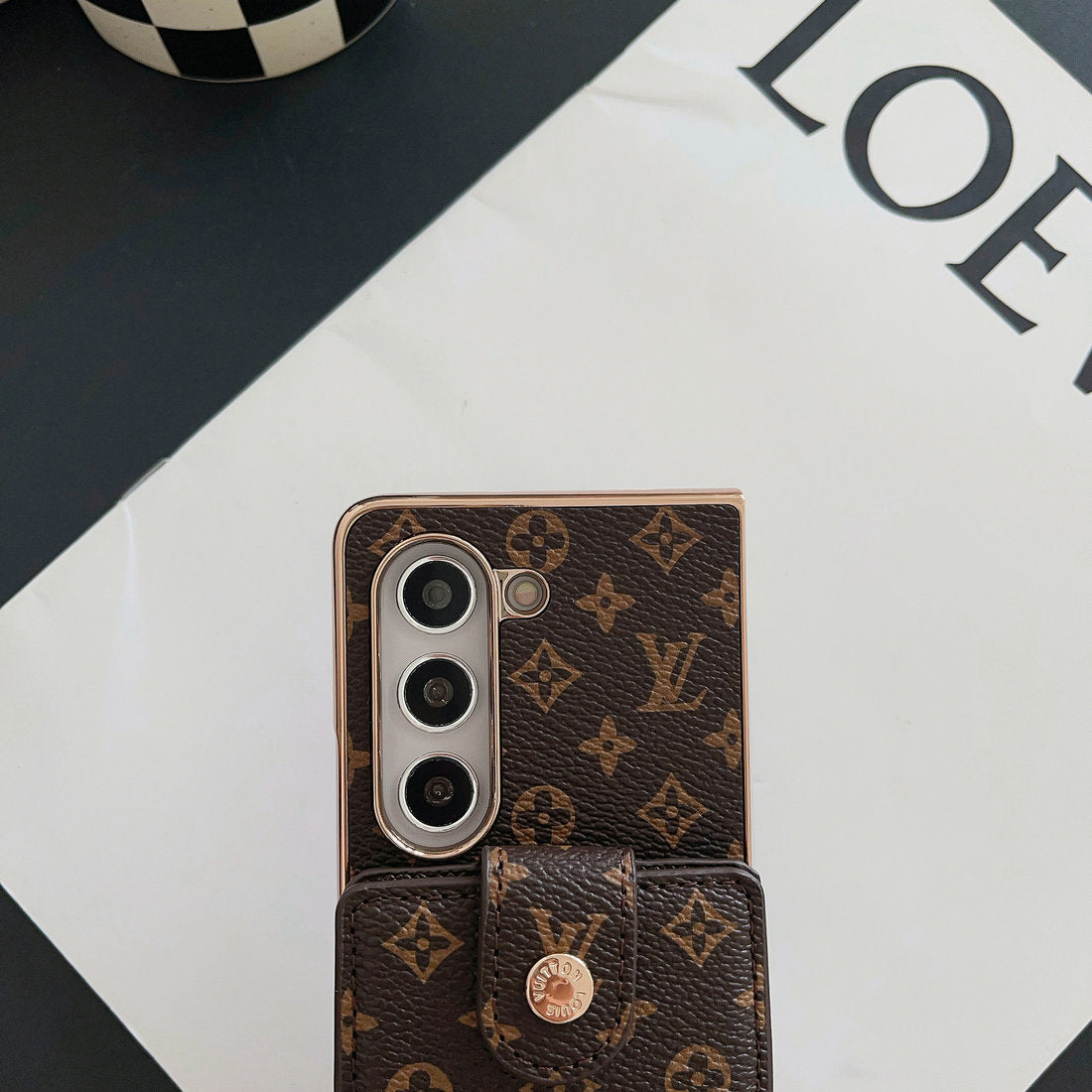 Luxury Inspired Wallet Case with Long Lanyard for Samsung Galaxy Z Fold 3-7