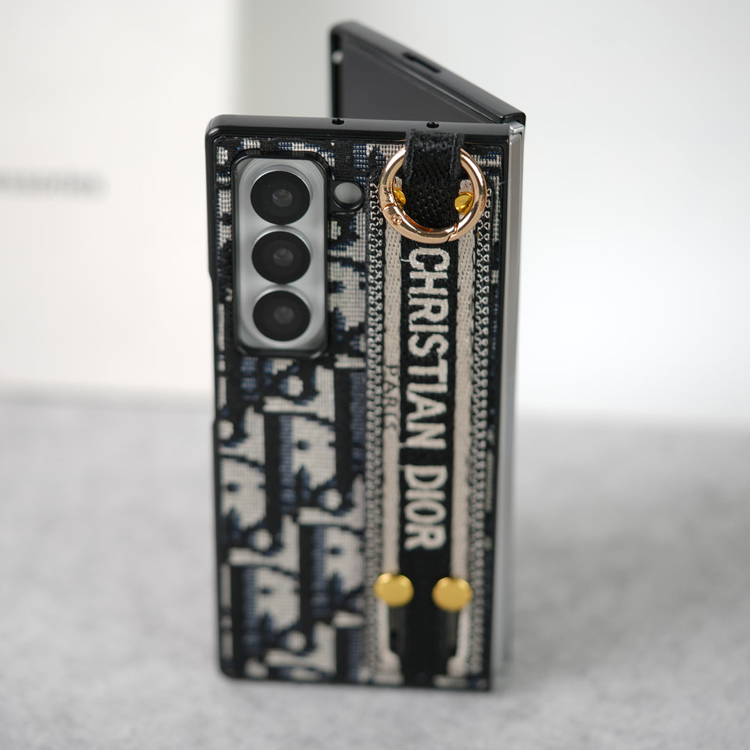 Luxury Brand Belt Embroidery Case for Samsung Z Fold 3-7